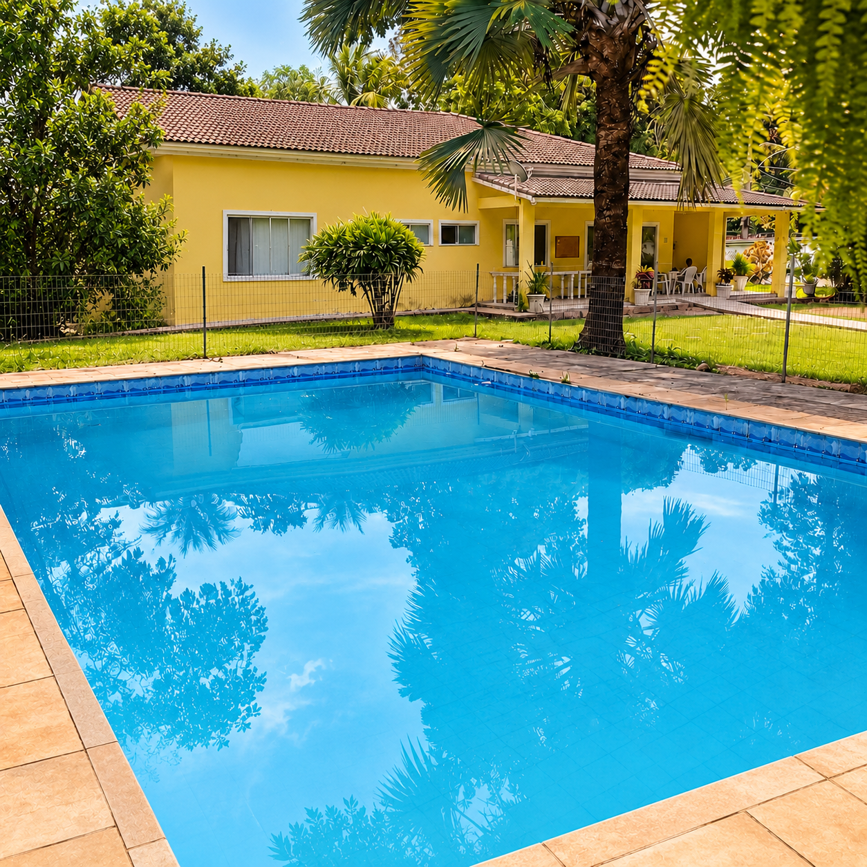 Piscina e área externa da Residência da Vovó